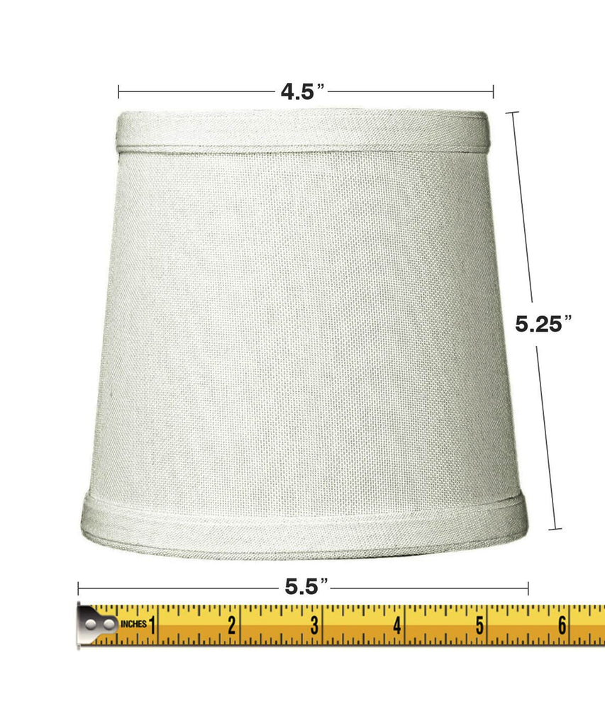 Set of 6 Light Oatmeal Linen Drum Chandelier Clip-On Lampshade 4x5x5