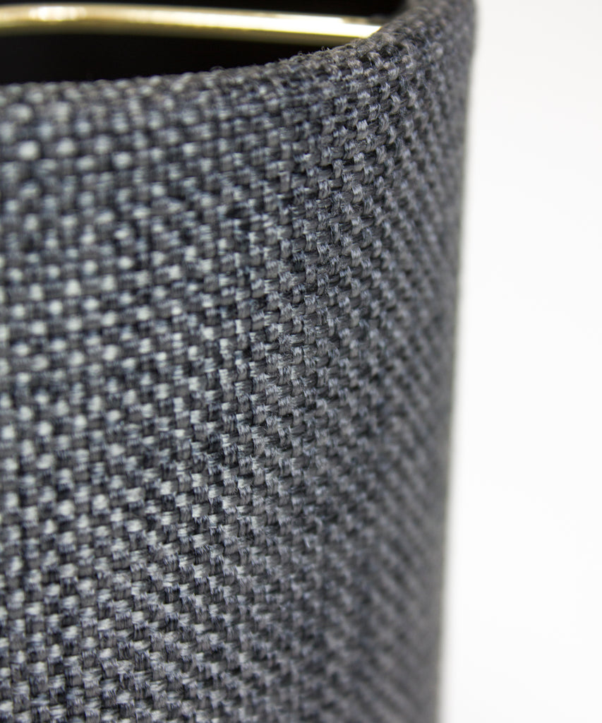 Set of 6 Granite Gray Burlap Drum Clip On Shade 4x5x5
