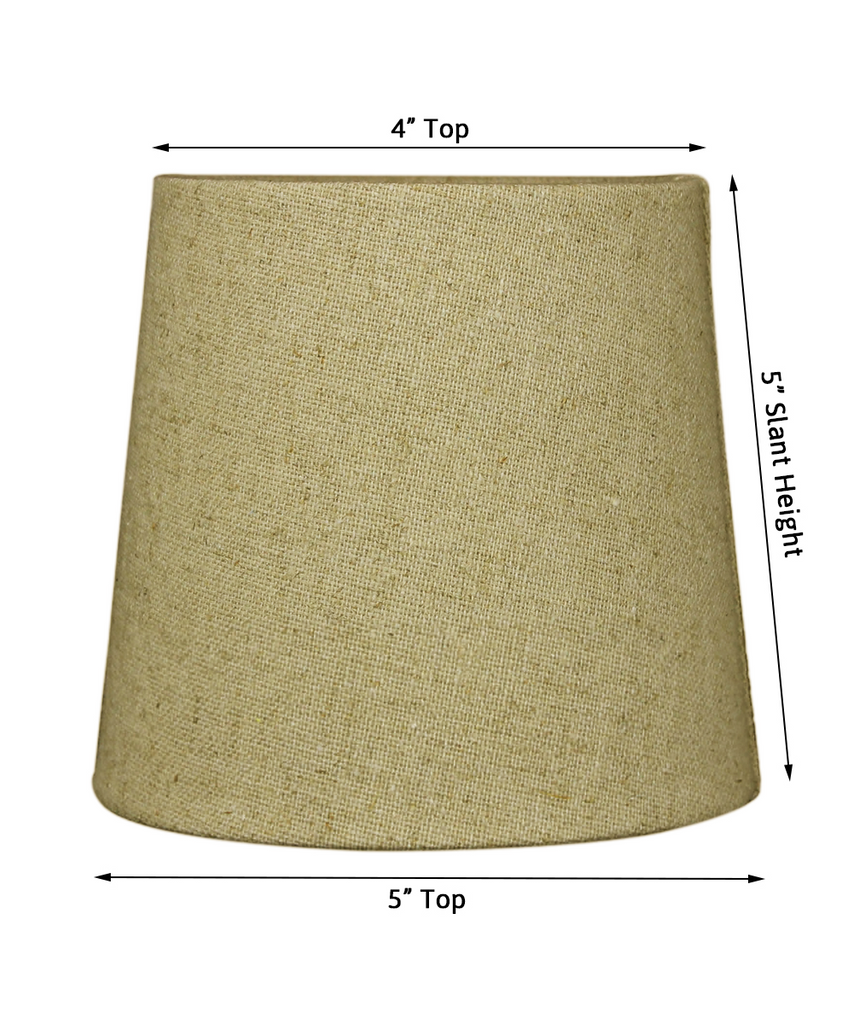 Set of 6 Sand Linen Drum Chandelier Clip-On Lampshade 4x5x5