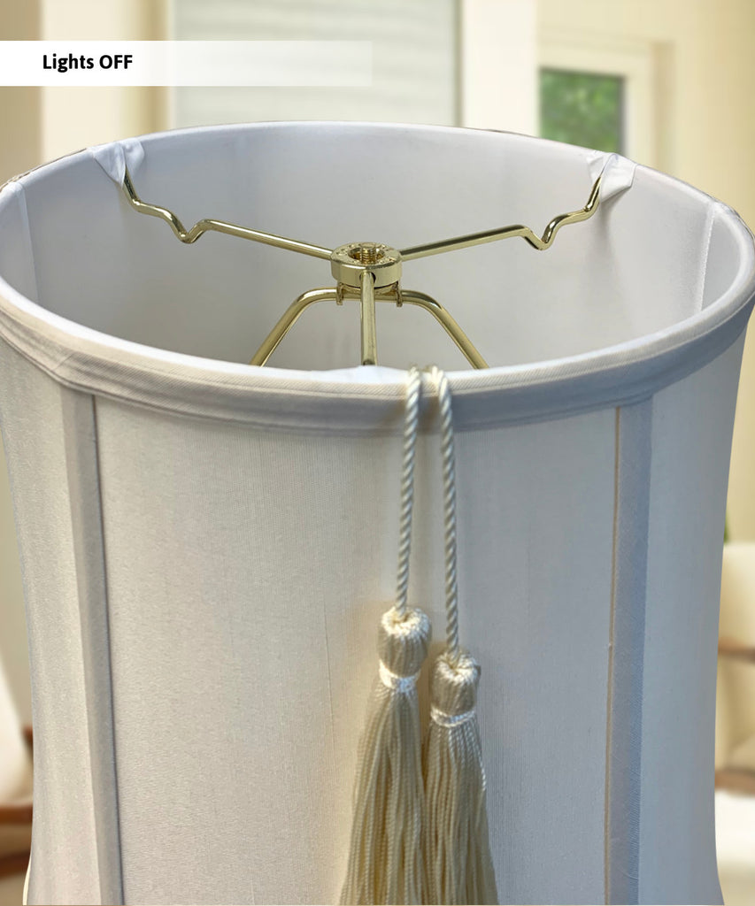 10x12x12 Drum Shantung Lamp Shade Tassel Eggshell