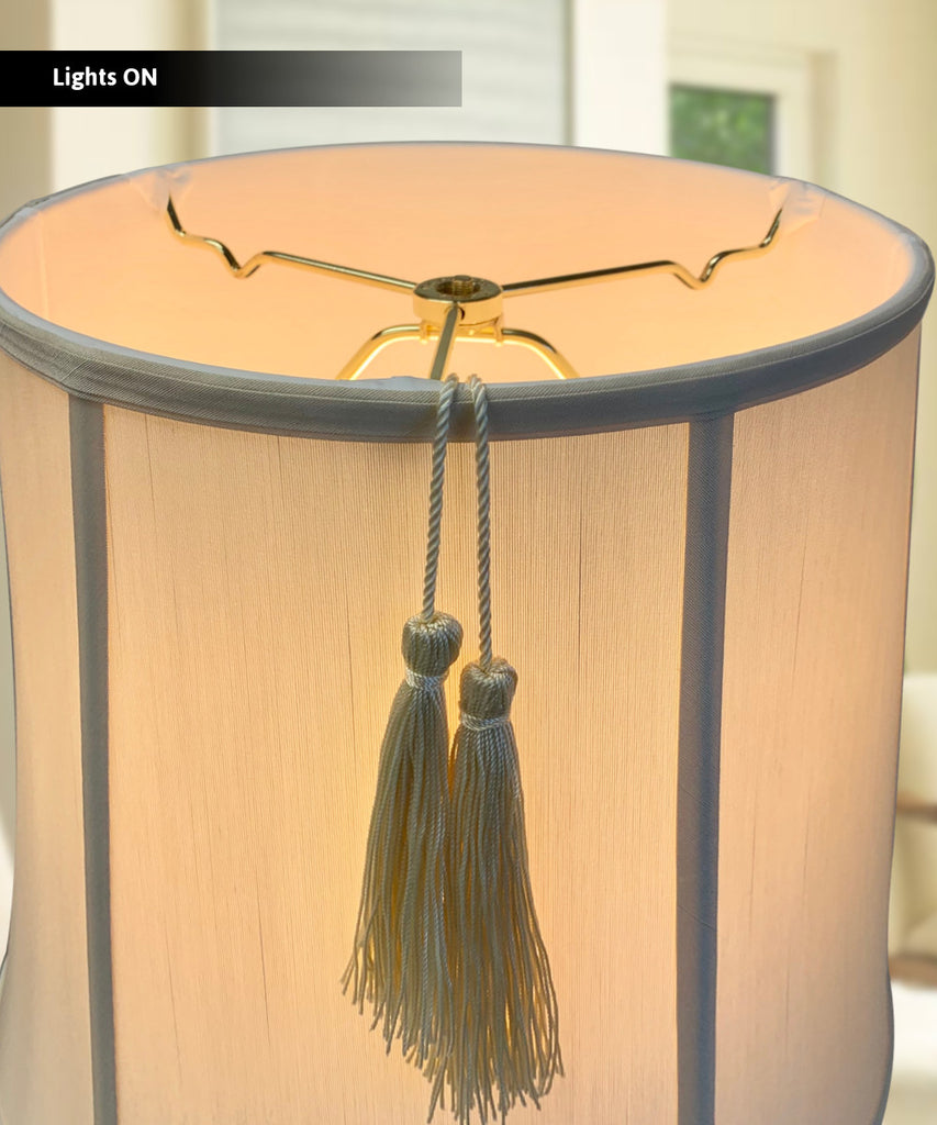 10x12x12 Drum Shantung Lamp Shade Tassel Eggshell