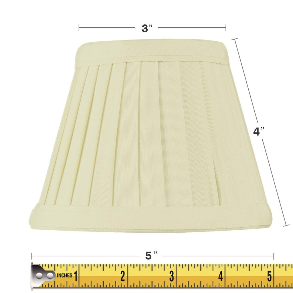 Set of 6 Crisp Linen Pleated Clip-on Candelabra Lampshade 3x5x4