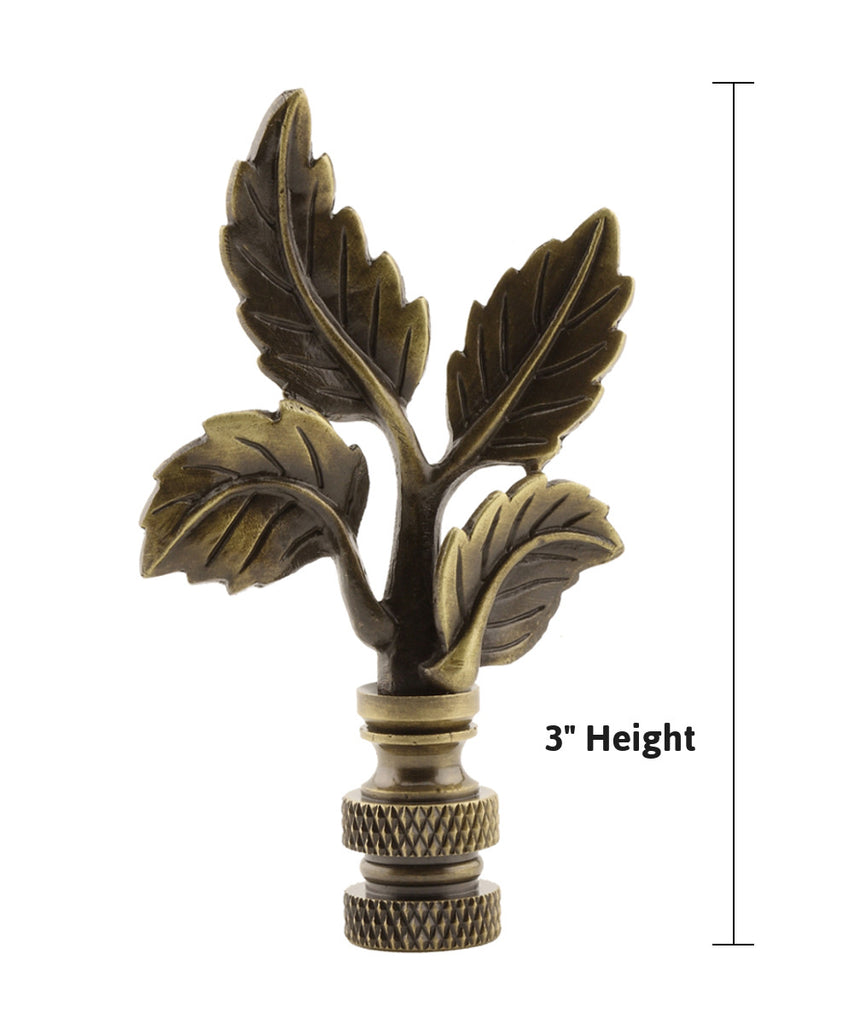 Leaves Ceiling Fan Pull, 3"h with 12" Antiqued Brass Chain