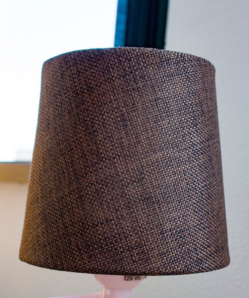 Set of 6 Chocolate Burlap Drum Chandelier Clip-On Lampshade 4x5x5