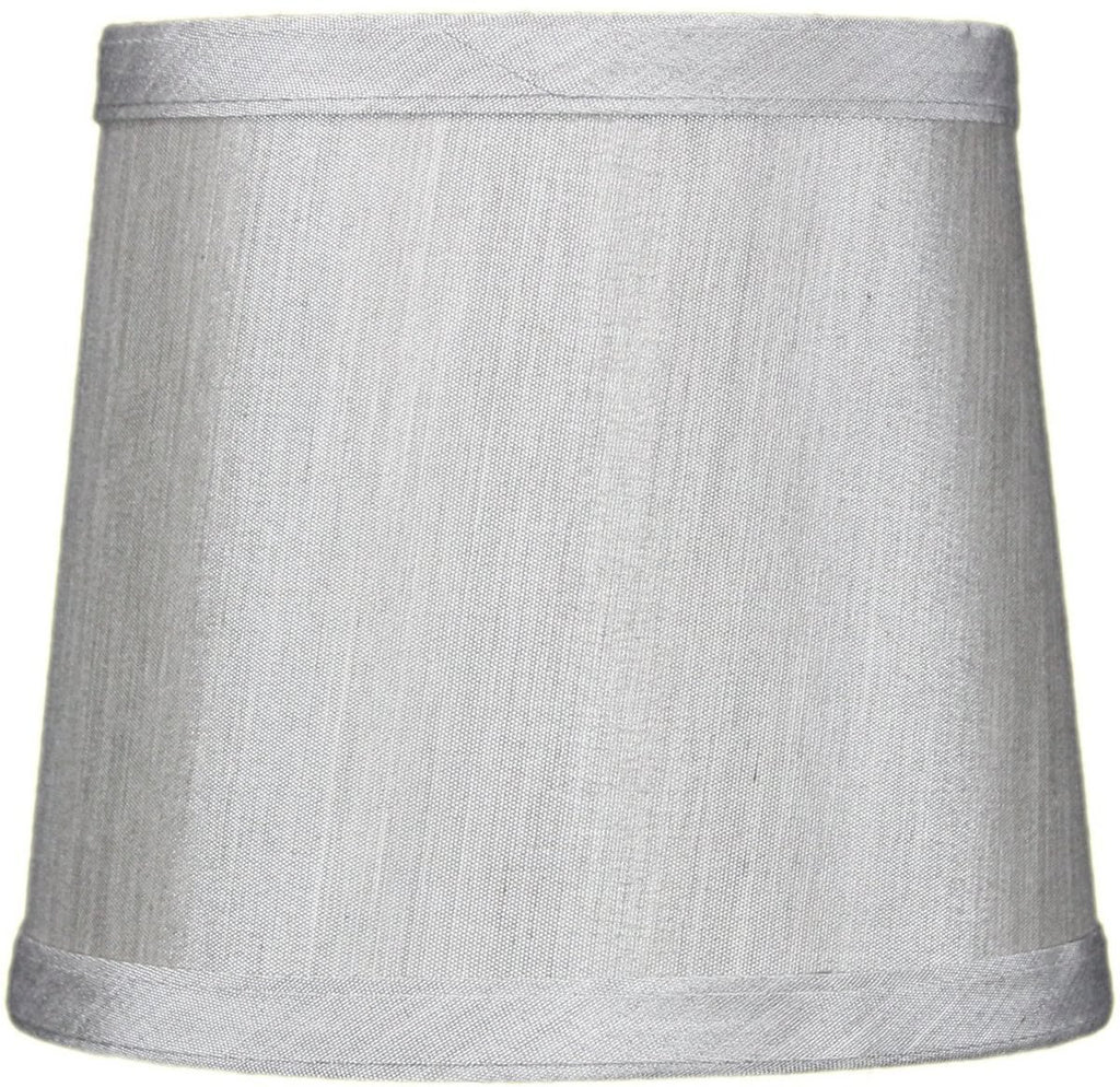Set of 6 Gray Drum Chandelier Clip-On Lampshade 4x5x5