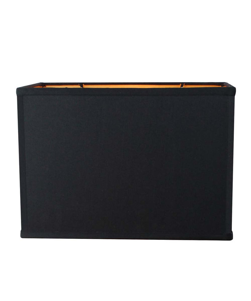 Rectangular Drum Lampshade (6.5x12) (6.5x12) x 9 Softback Black Shantung Fabric