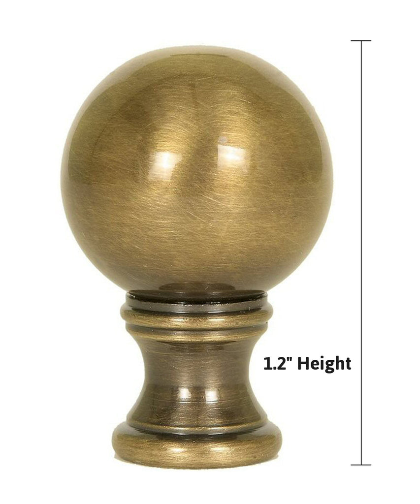 Sphere Round Ceiling Fan Pull, 1.2"h with 12" Antiqued Brass Chain