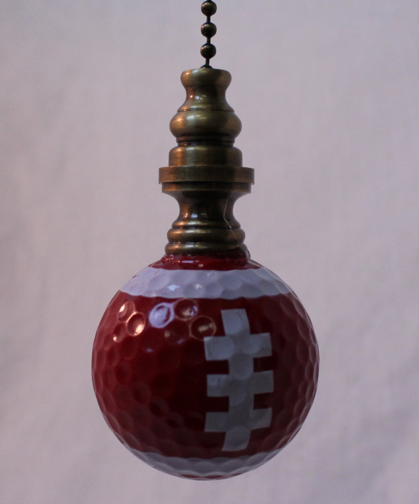 Football Ceiling Fan Pull, 2.25"h with 12" Antiqued Brass Chain