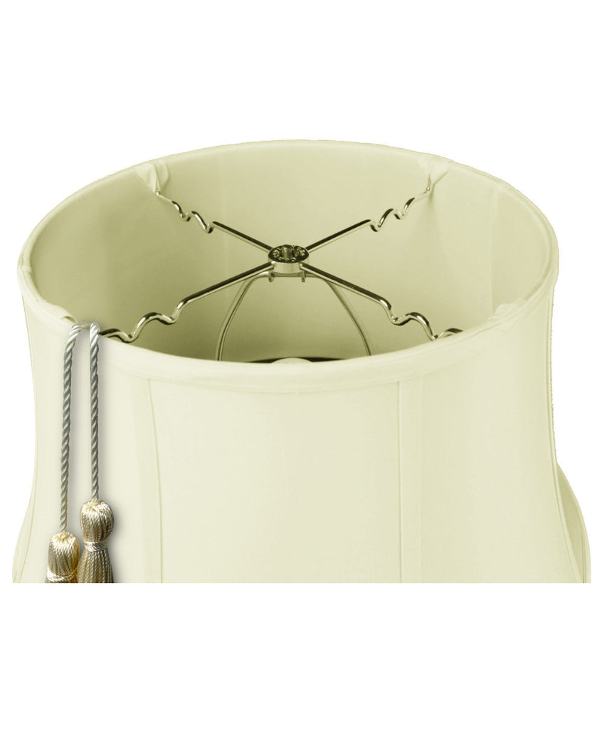 13x19x11 Floor Shantung Lamp Shade Tassel Eggshell