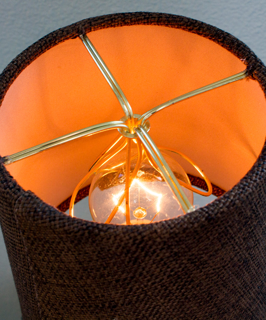 Set of 6 Chocolate Burlap Drum Chandelier Clip-On Lampshade 4x5x5