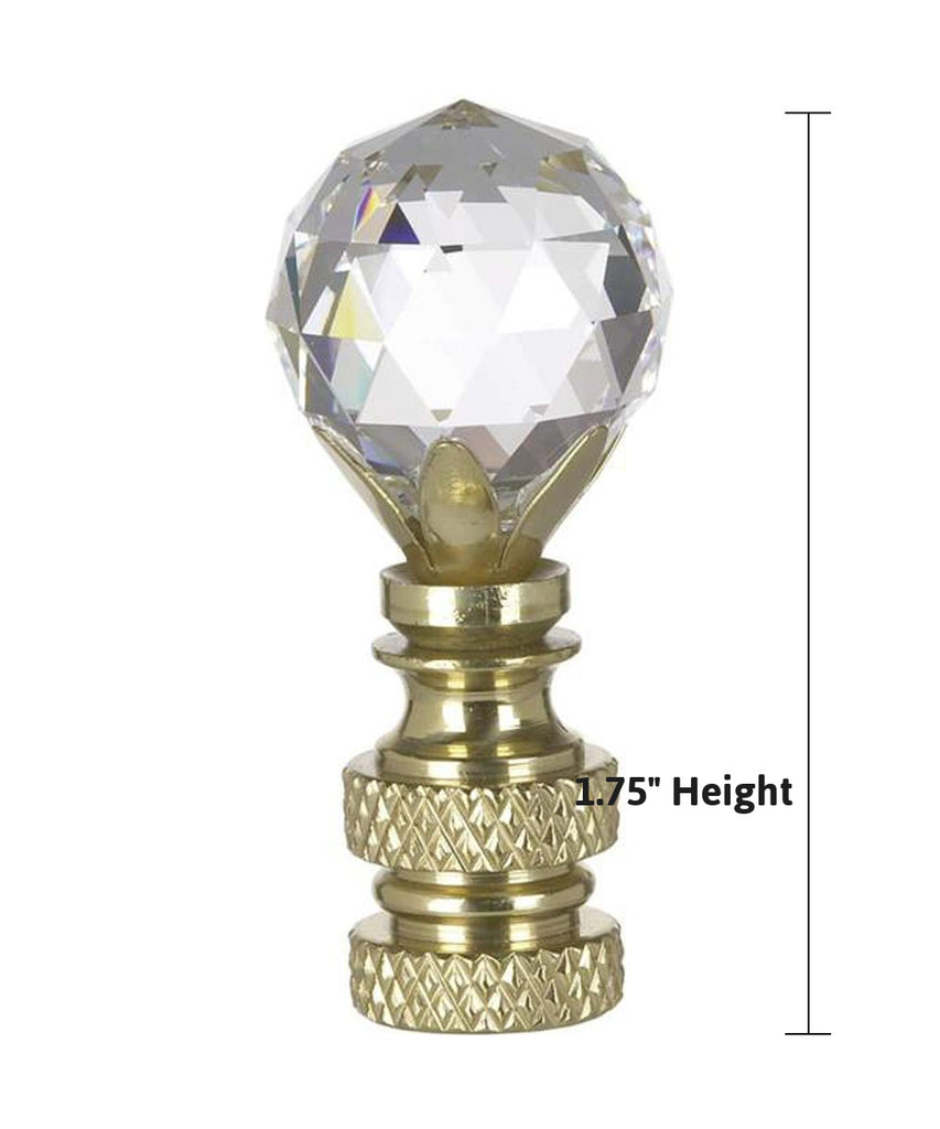 Stephanov Multi-Faceted Crystal Ball Ceiling Fan Pull, 2"h with 12" Polished Brass Chain