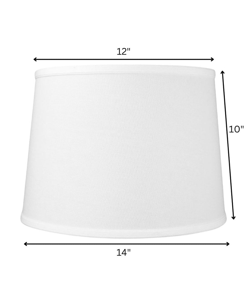 12x14x10" CLIP-ON FITTER White Linen Drum Lampshade