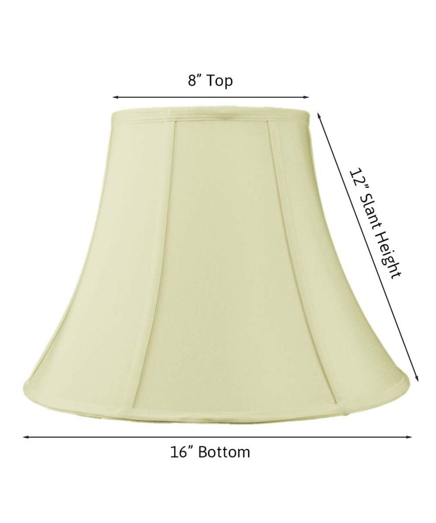 8x16x12" CLIP-ON FITTER Egg Shell Shantung Bell Lampshade
