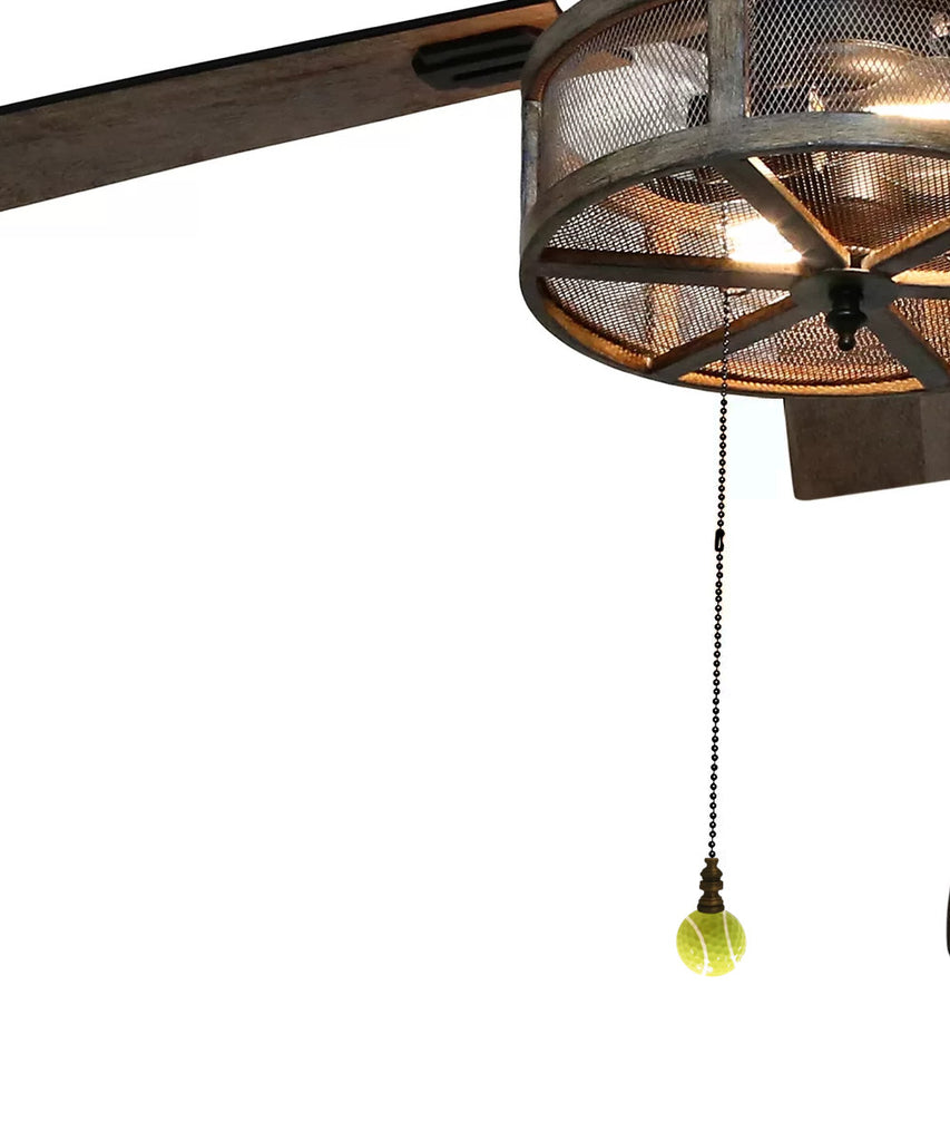 Tennis Ball Ceiling Fan Pull, 2.25"h with 12" Antiqued Brass Chain