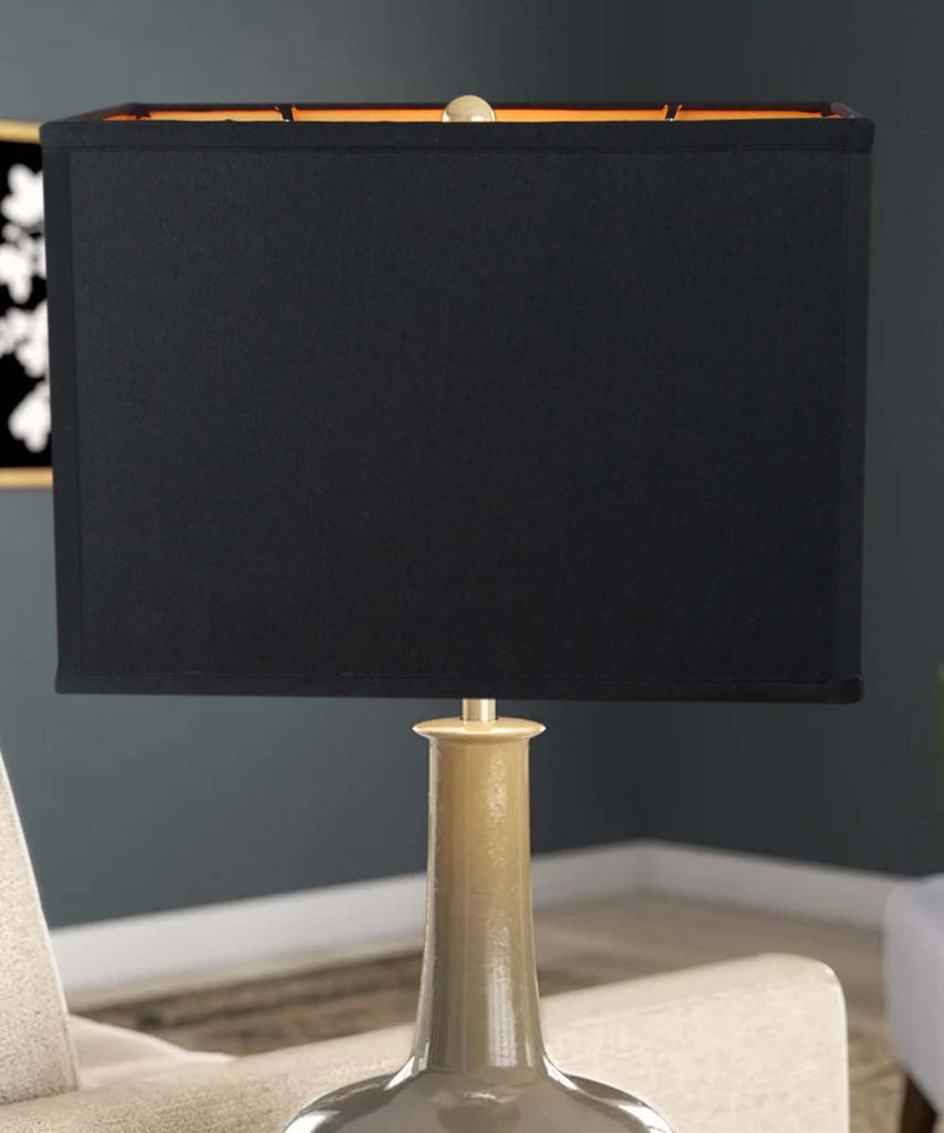 Rectangular Drum Lampshade (6.5x12) (6.5x12) x 9 Softback Black Shantung Fabric