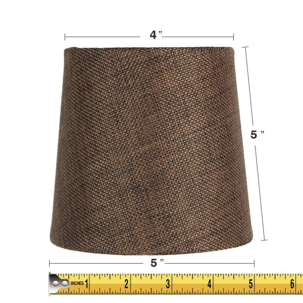 Set of 6 Chocolate Burlap Drum Chandelier Clip-On Lampshade 4x5x5