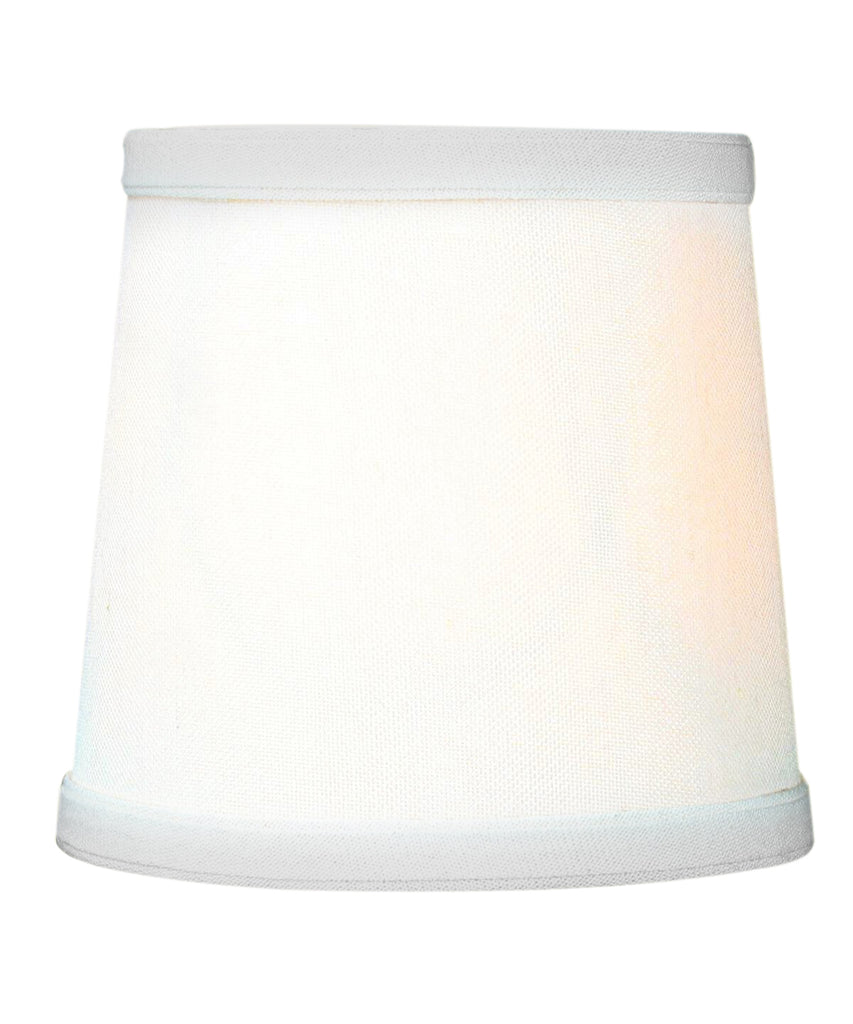 Set of 6 Light Oatmeal Linen Drum Chandelier Clip-On Lampshade 4x5x5