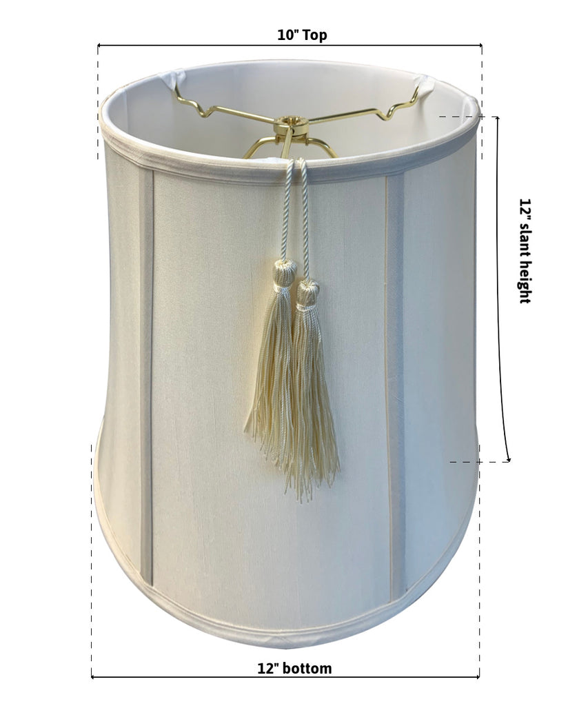 10x12x12 Drum Shantung Lamp Shade Tassel Eggshell