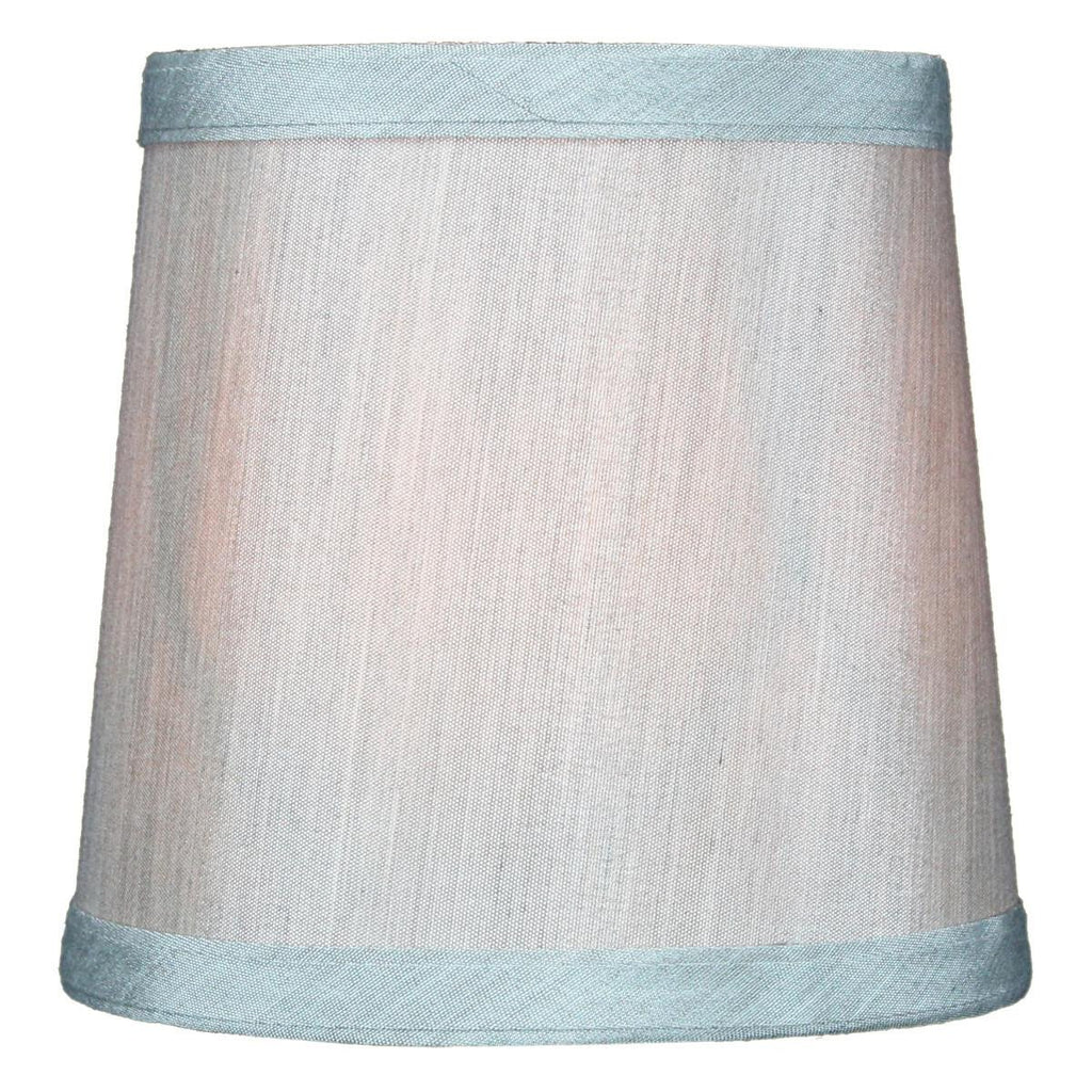 Set of 6 Gray Drum Chandelier Clip-On Lampshade 4x5x5
