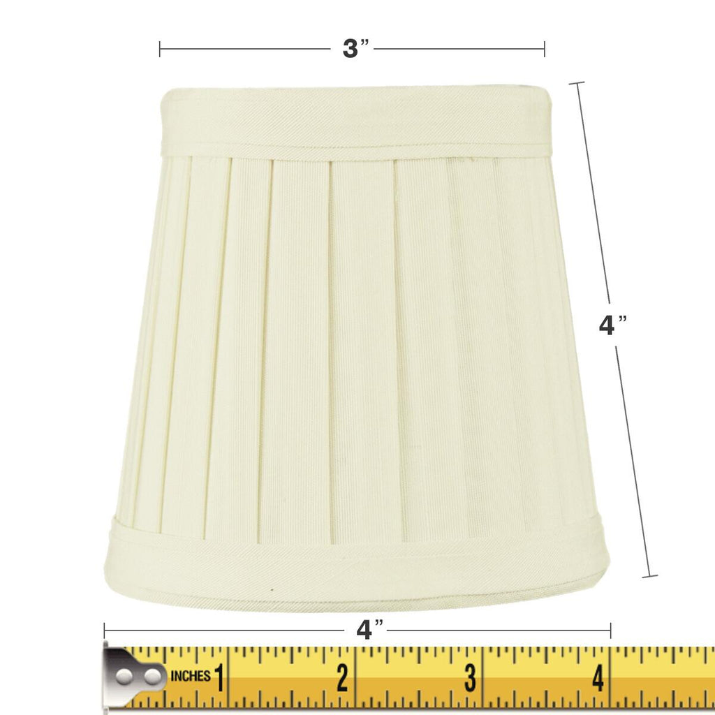 Set of 6 Egg Shell Pleated Clip-on Candelabra Lampshade 3x4x4