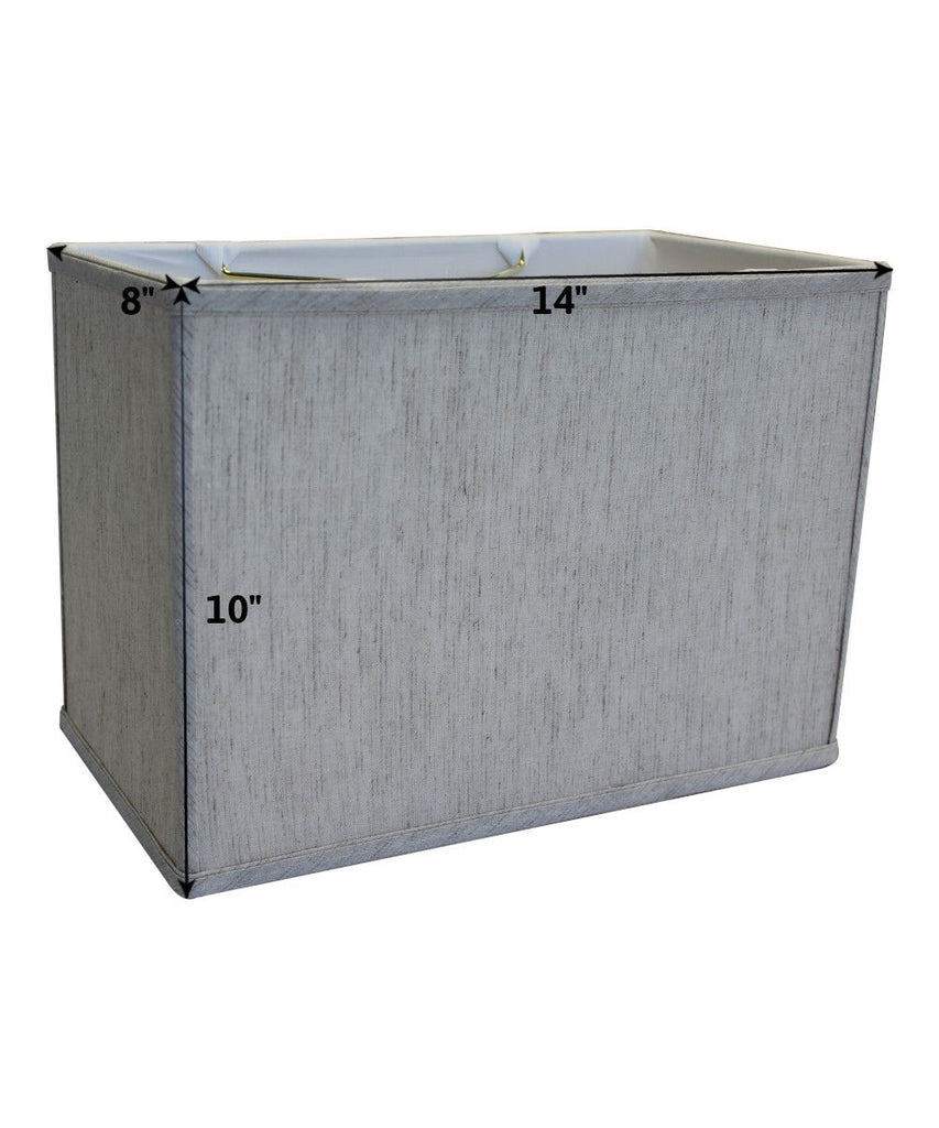 Rectangular Drum Lampshade (8x14) (8x14) x 10 CLIP-ON FITTER Softback Textured Oatmeal