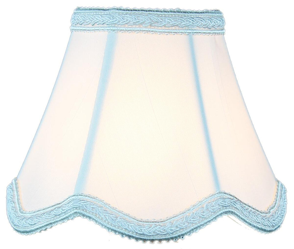Set of 6 Down White Scallop Stretch Clip-on Candelabra Lampshade 2.5x5x4