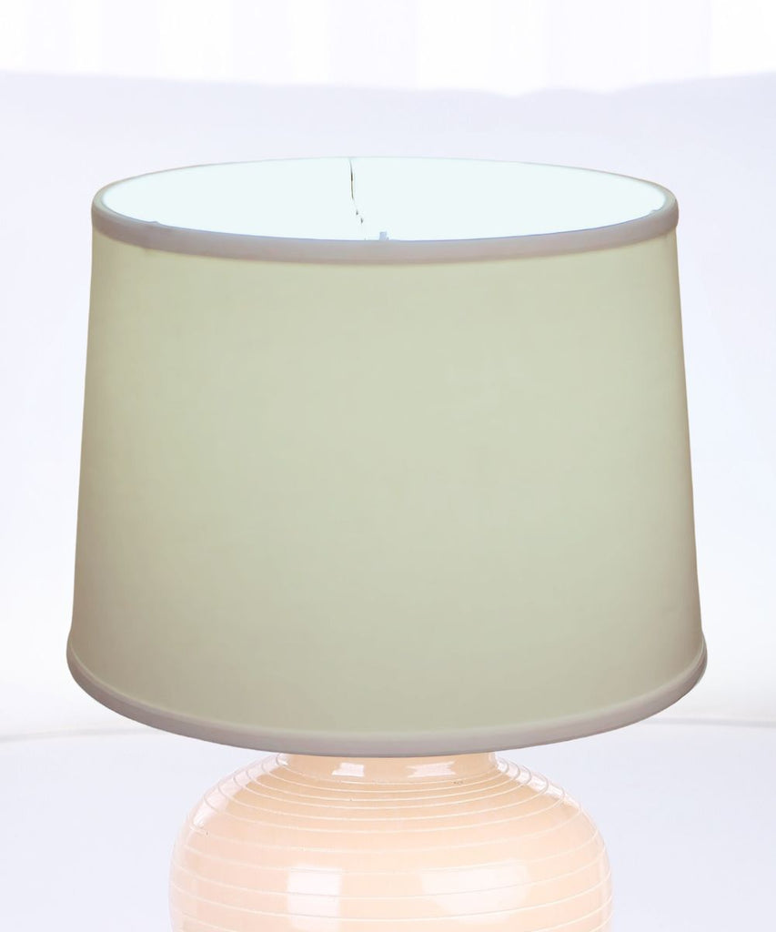 12x14x10" CLIP-ON FITTER White Linen Drum Lampshade