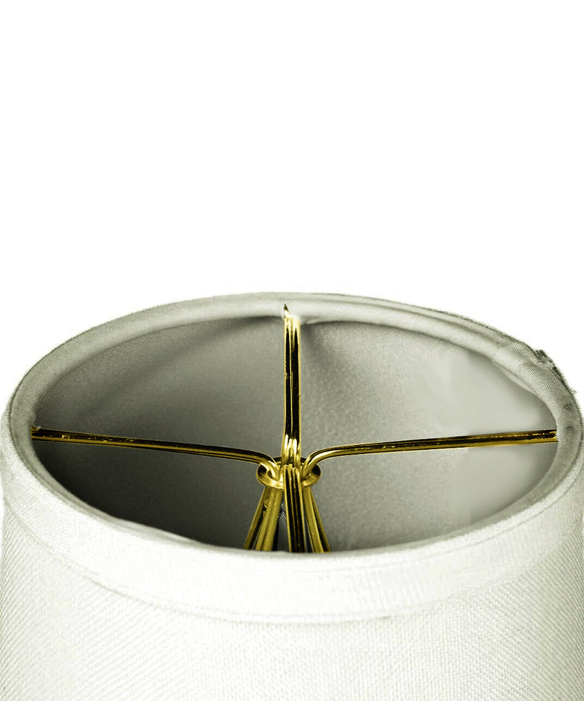 Set of 6 Light Oatmeal Linen Drum Chandelier Clip-On Lampshade 4x5x5