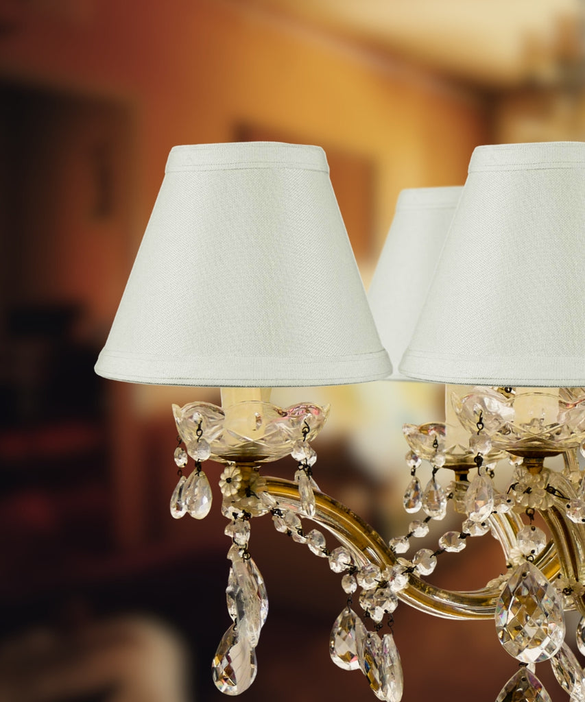 Set of 6 Hard Back Empire Candle Clip Lamp Shade Light Oatmeal 3x6x5