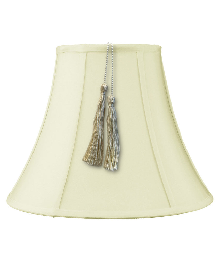 7x14x11 Bell Shantung Lamp Shade Tassel Eggshell