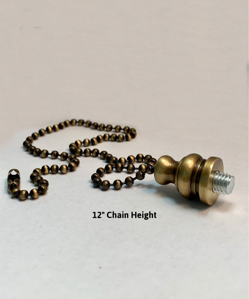Earth Globe Ceiling Fan Pull, 2.25"h with 12" Antiqued Brass Chain