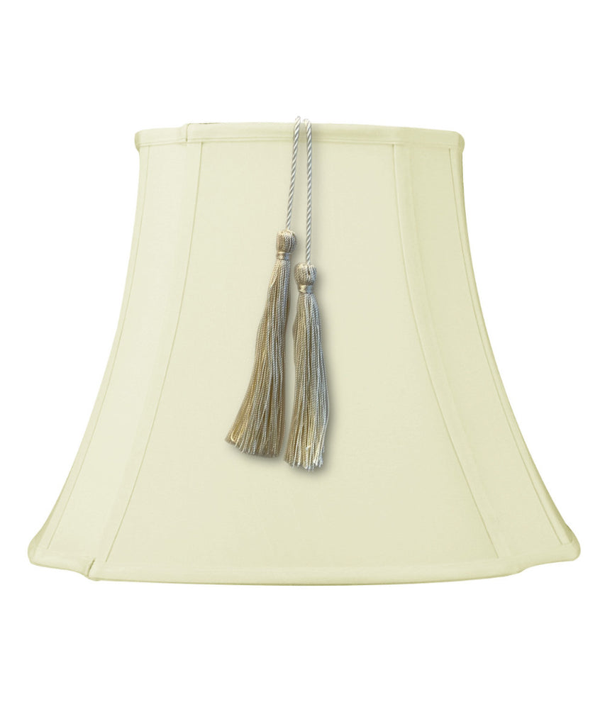 7x12x12 French Oval Piped Shantung Lamp Shade Tassel Eggshell