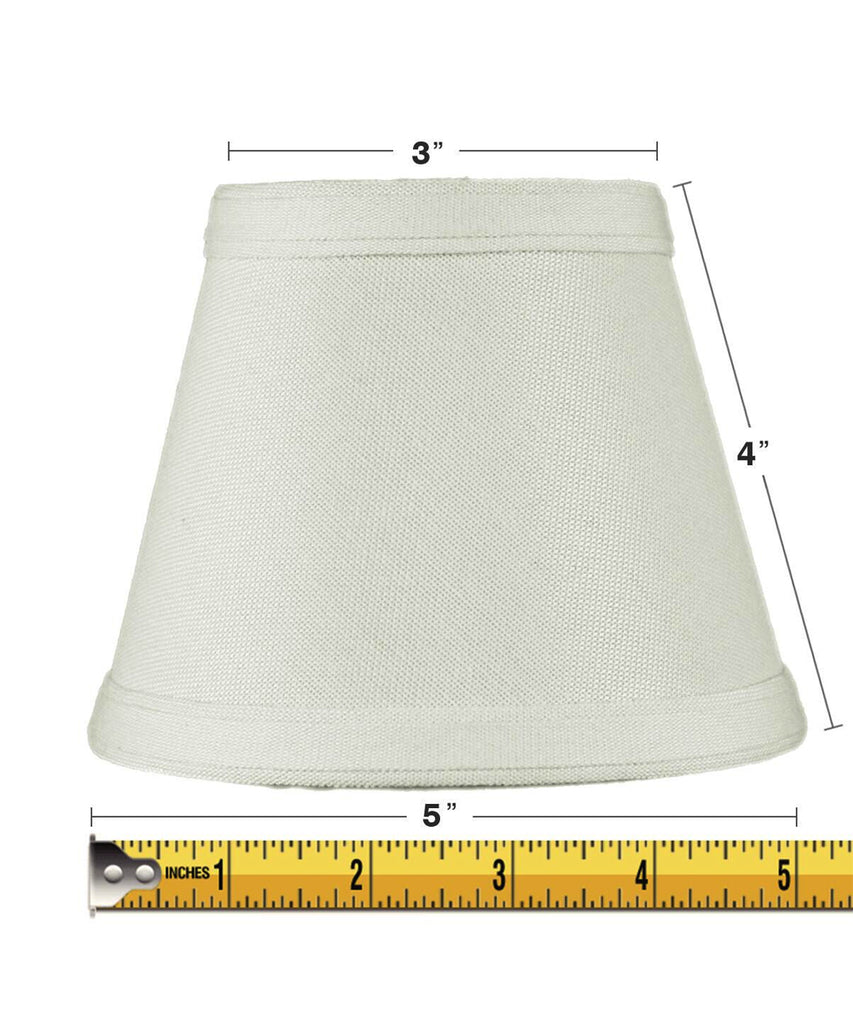 Set of 6 Clip-on Candelabra Lamp Shade Light Oatmeal Fabric 3x5x4