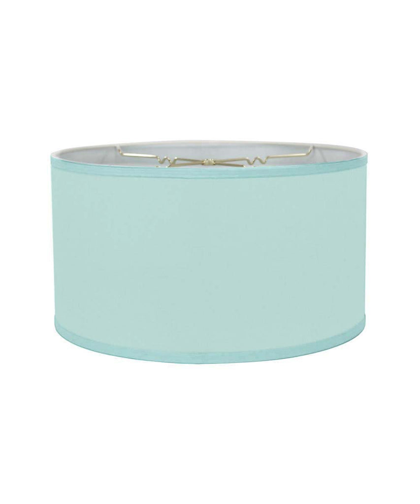 16x16x9 Island Paradise Aqua Linen Hardback Shallow Drum Lampshade