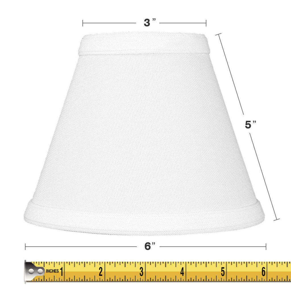 Set of 6 Chandelier White Linen Clip-On Lampshade 3x6x5