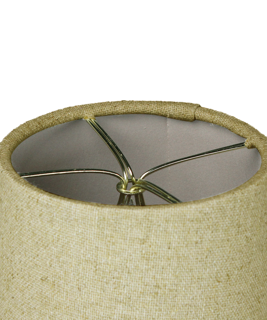 Set of 6 Sand Linen Drum Chandelier Clip-On Lampshade 4x5x5