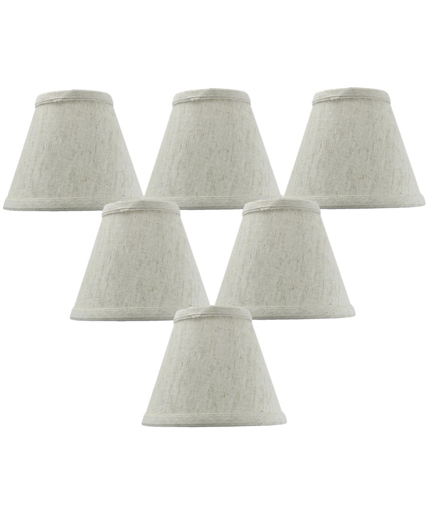 Set of 6 Textured Oatmeal Chandelier Lamp Shade 3x6x5