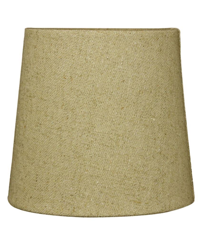 Set of 6 Sand Linen Drum Chandelier Clip-On Lampshade 4x5x5