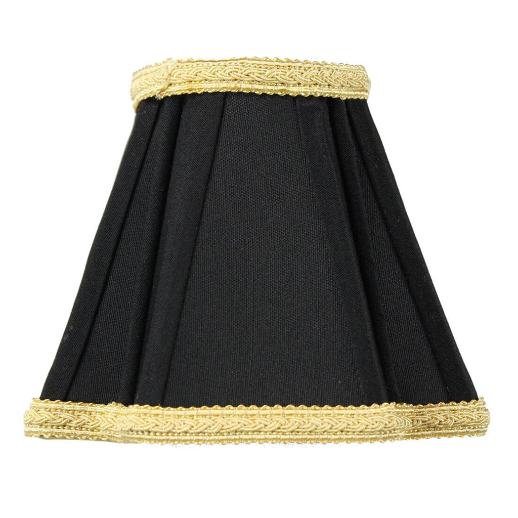 Set of 6 Black with Gold Liner Chandelier Clip-On Lampshade 2x5x5