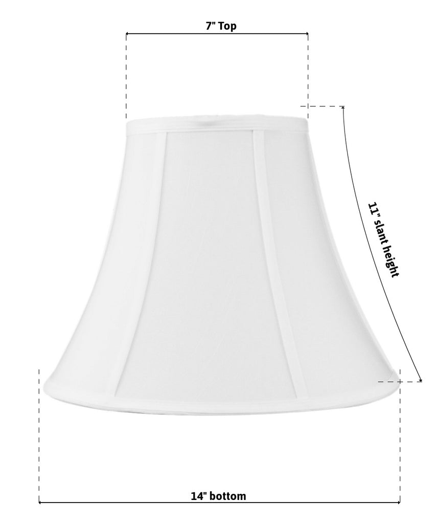 7x14x11 SLIP UNO FITTER White Bell Shantung Lampshade