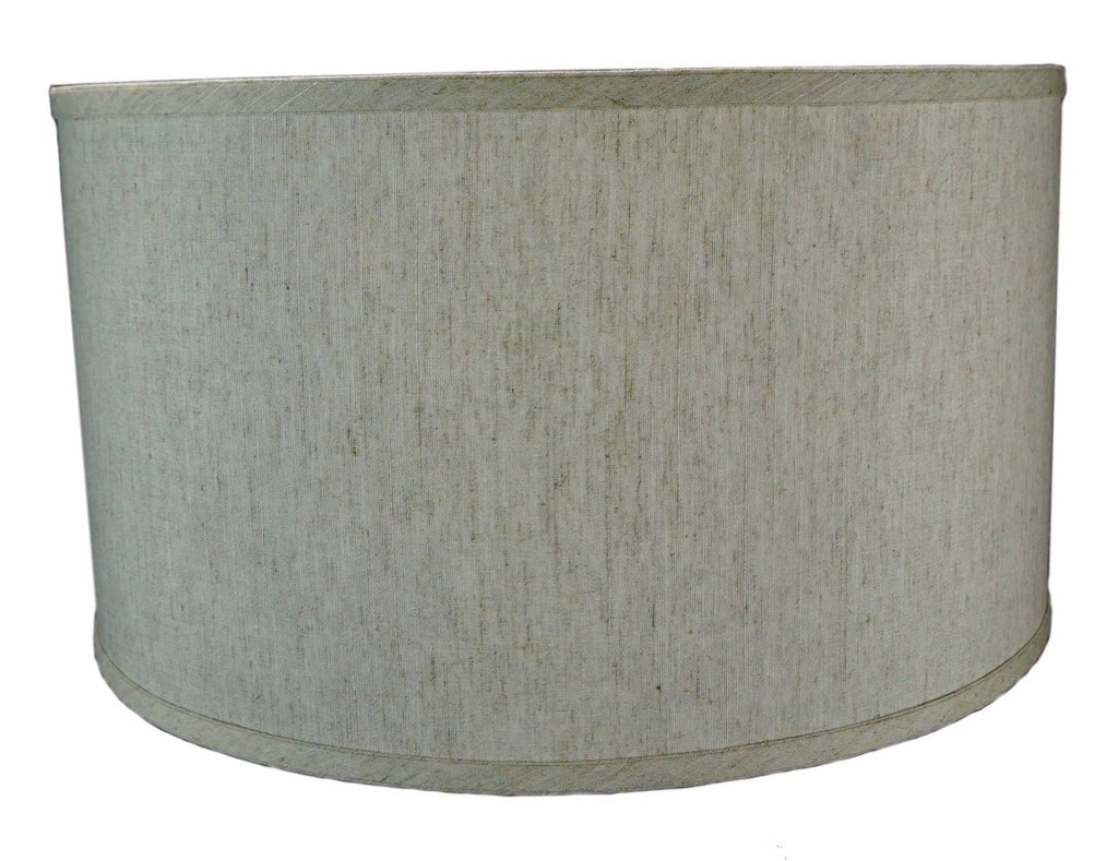 Textured Oatmeal Shallow Drum Lampshade 16x16x11