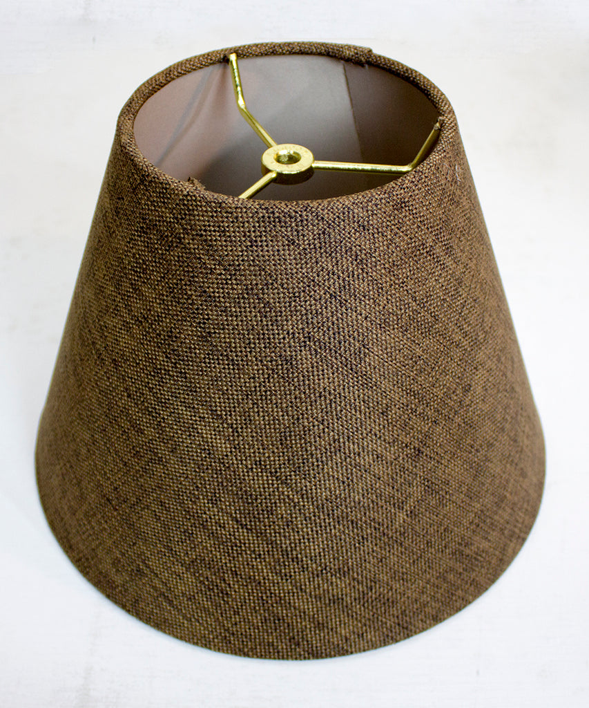 6x12x9 Slip Uno Fitter Hard Back Empire Lamp Shade - Chocolate Burlap