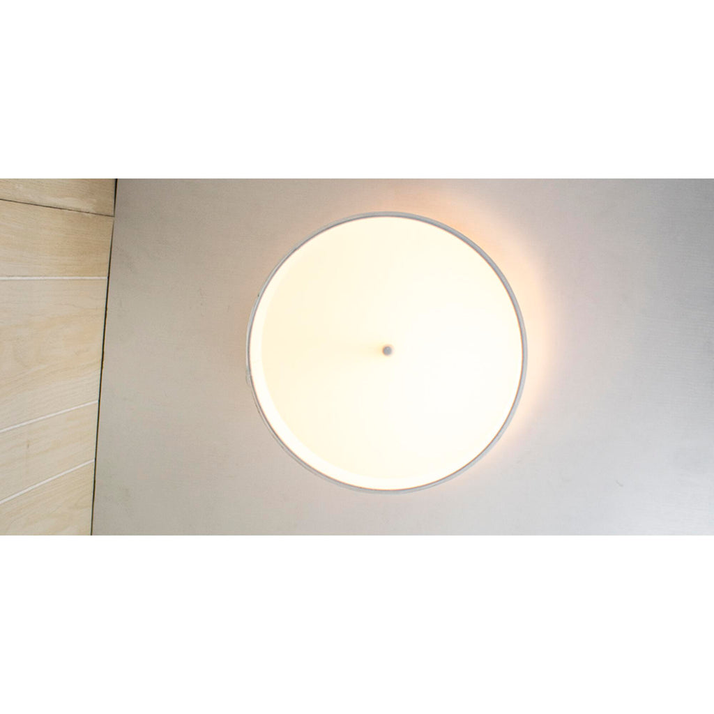 14" Moderne Flush Mount Conversion Kit - DIY Convert your dated Glass Ceiling Light to a Modern White Fabric Drum Lamp Shade with Diffuser by Home Concept 14"x14"x10"