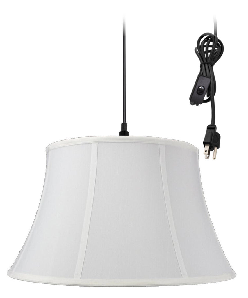 1-Light Plug In Swag Pendant Ceiling Light White Shade