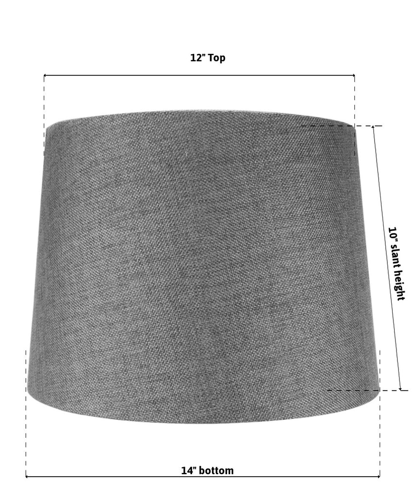 12x14x10 SLIP UNO FITTER Hardback Drum Lamp Shade Granite Gray