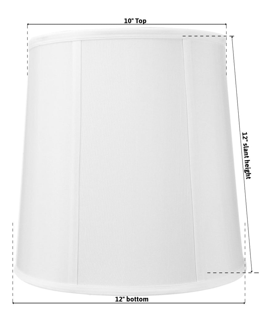 10x12x12 SLIP UNO FITTER White Linen Fabric Drum Lampshade