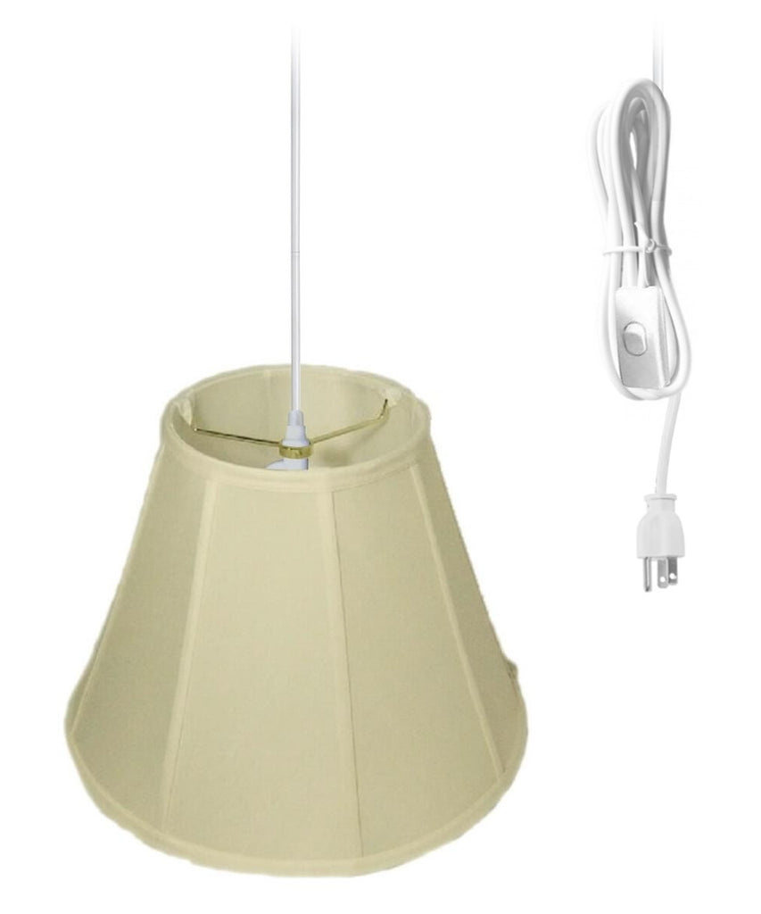 1-Light Plug In Swag Pendant Ceiling Light Eggshell Shade