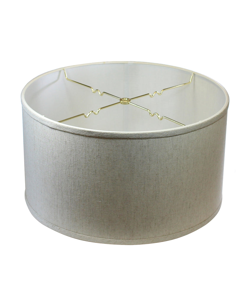 Textured Oatmeal Shallow Drum Lampshade 18"x18"x10"