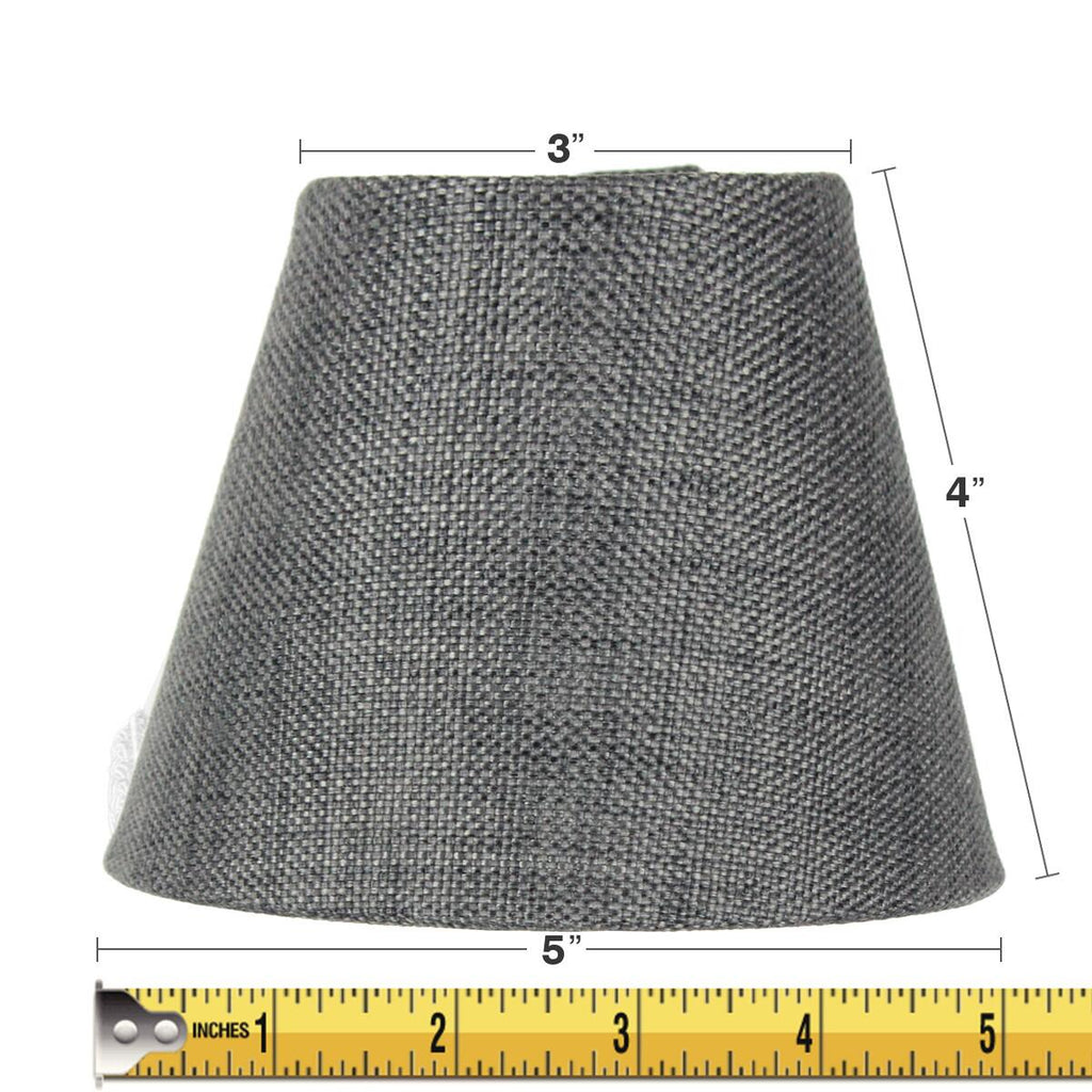 3x5x4 Granite Gray Burlap Lamp Shade - Clip-on Candelabra Shade