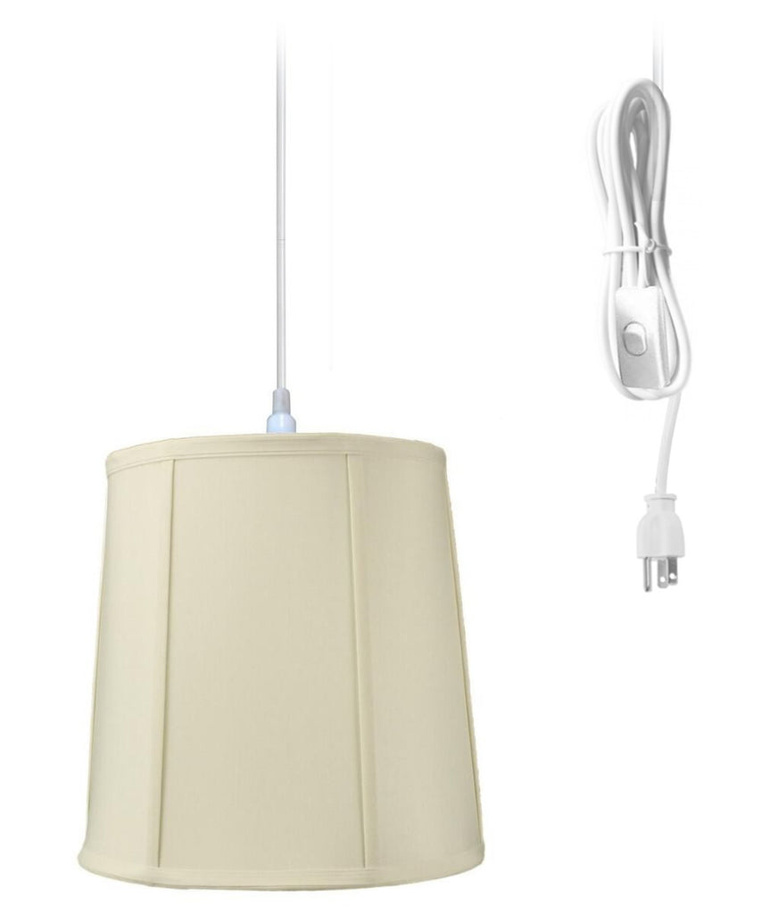 1-Light Plug In Swag Pendant Lamp Eggshell Shade